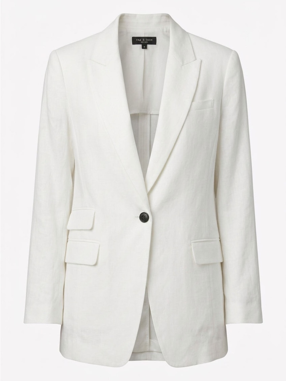 rag & bone White Single-Button Tailored Blazer